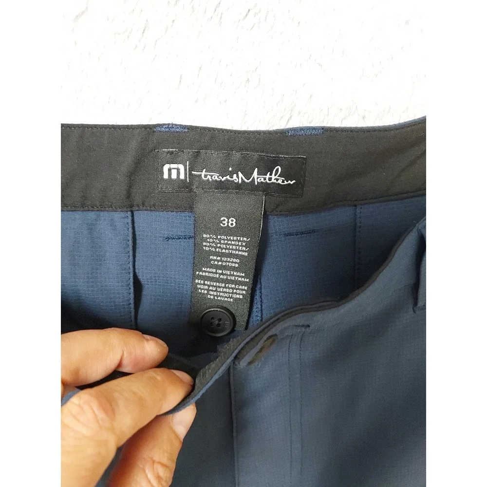 Travis Mathew Shorts Mens 38 Wanderlust Golf Performance Activewear Blue Preppy